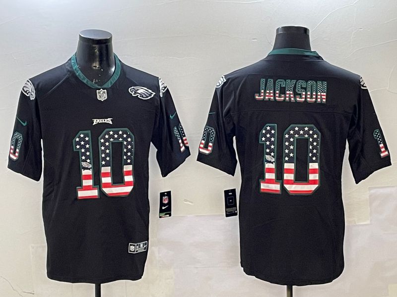 Men Philadelphia Eagles #10 Jackson Black National Flag 2025 Nike Limited NFL Jersey style 2113
